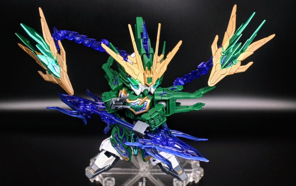 このキットは可動範囲もSDにして悪くなく両肩の無尽双頭の収縮ギミックのおかげでかなり動きのあるポーズが取れます😆