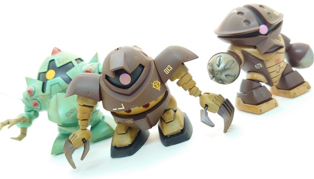 そして全員集合。このキットは3体セットなので一粒で三度美味しい高コスパキットです。