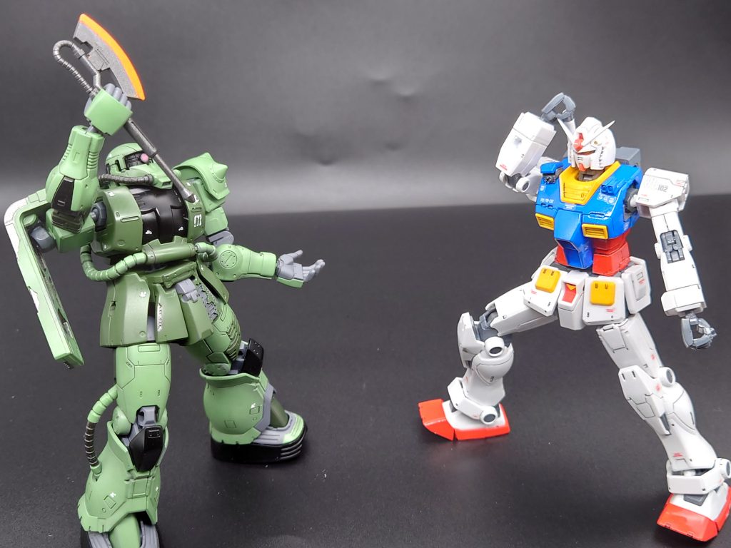 劇場版のティザーシーンを再現RX-78ガンダムは、ククルス・ドアン版ではなく、普通のORIGIN版の前期型に登場してもらってます(汗) ククルス・ドアン ガンダムも買ったのですが、まだ時間無くて組めていません