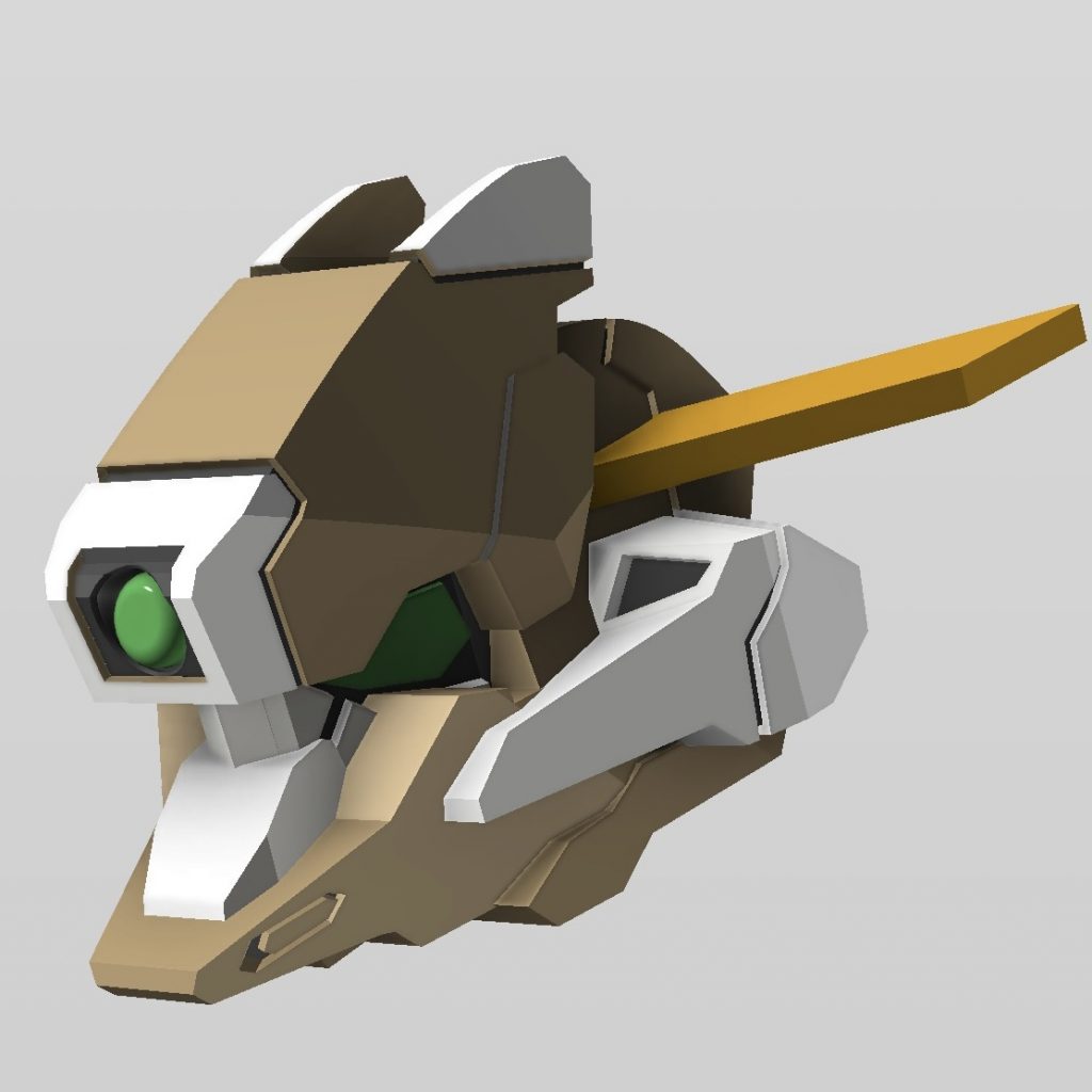 頭部３Dモデリングです。リベイクよりも角ばったデザインだったので予想よりも簡単にモデリングできました。