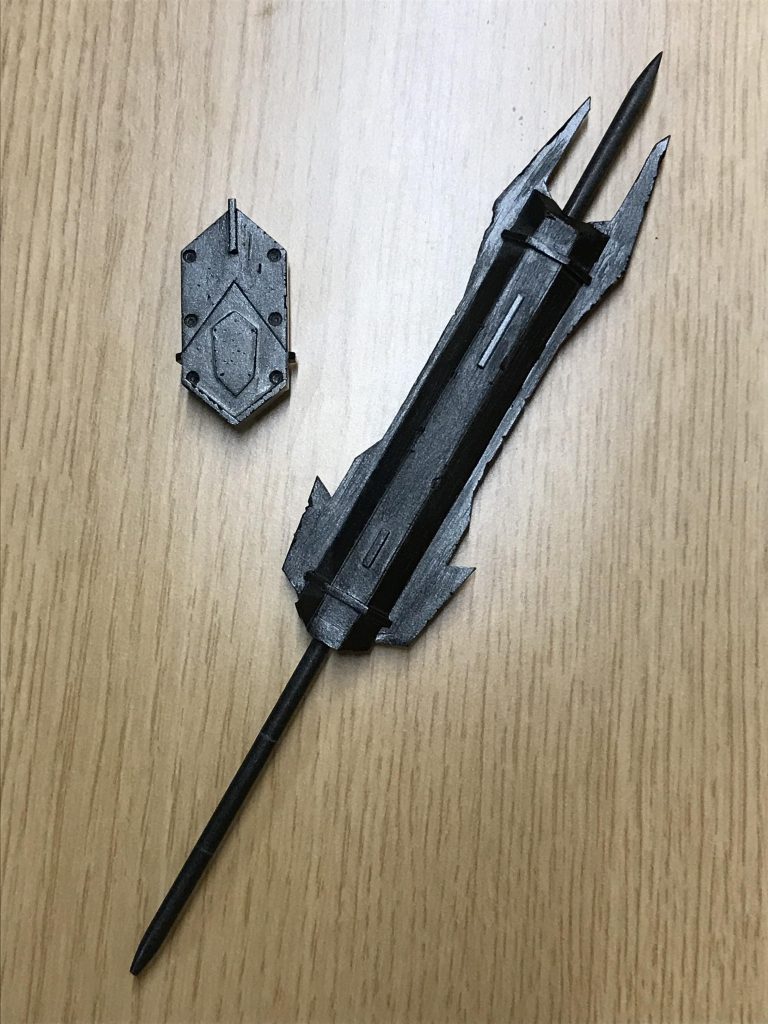 武器です。フルスクラッチです。オルフェンズみたいな泥臭い感じの戦闘が好きなので作りました。わざと傷つけてます。