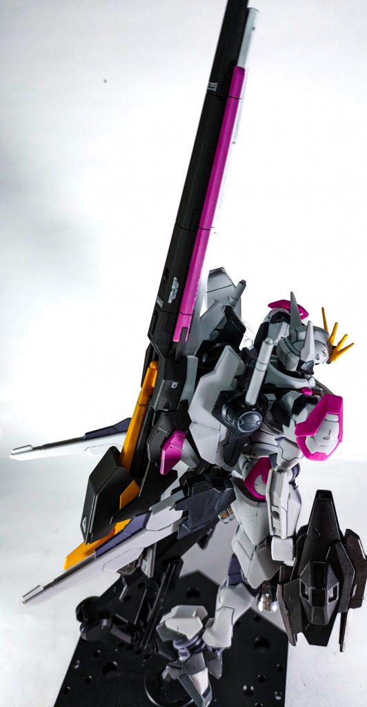 斜め後ろから。この状態は塗装が剥げそうなので、あんまりやりたくなかったり。