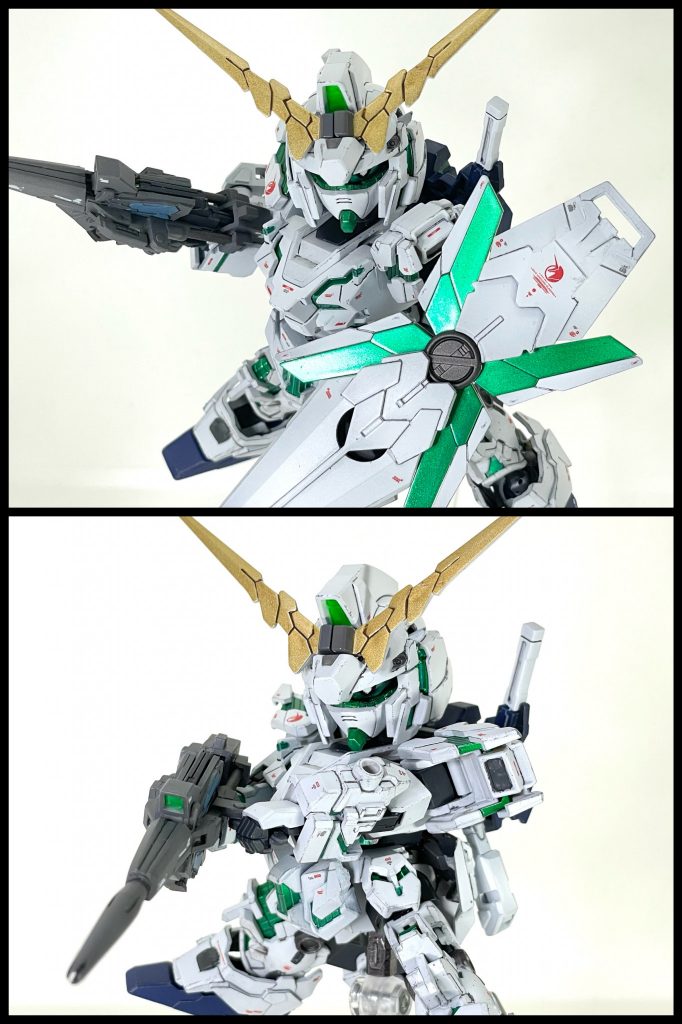 コアビームスプレーガンとドッキングしたビームマグナム、シールドを装備。ビームマグナムは可動式サイドグリップで両手持ちもできるぞ（胸が出てるので、かなり苦しいが）