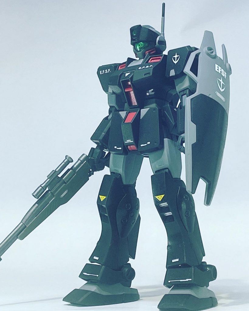 HGジム・スナイパーⅡ。プレバン限定キットはもっていないので市販キットをリド機カラーに全塗装してみました。