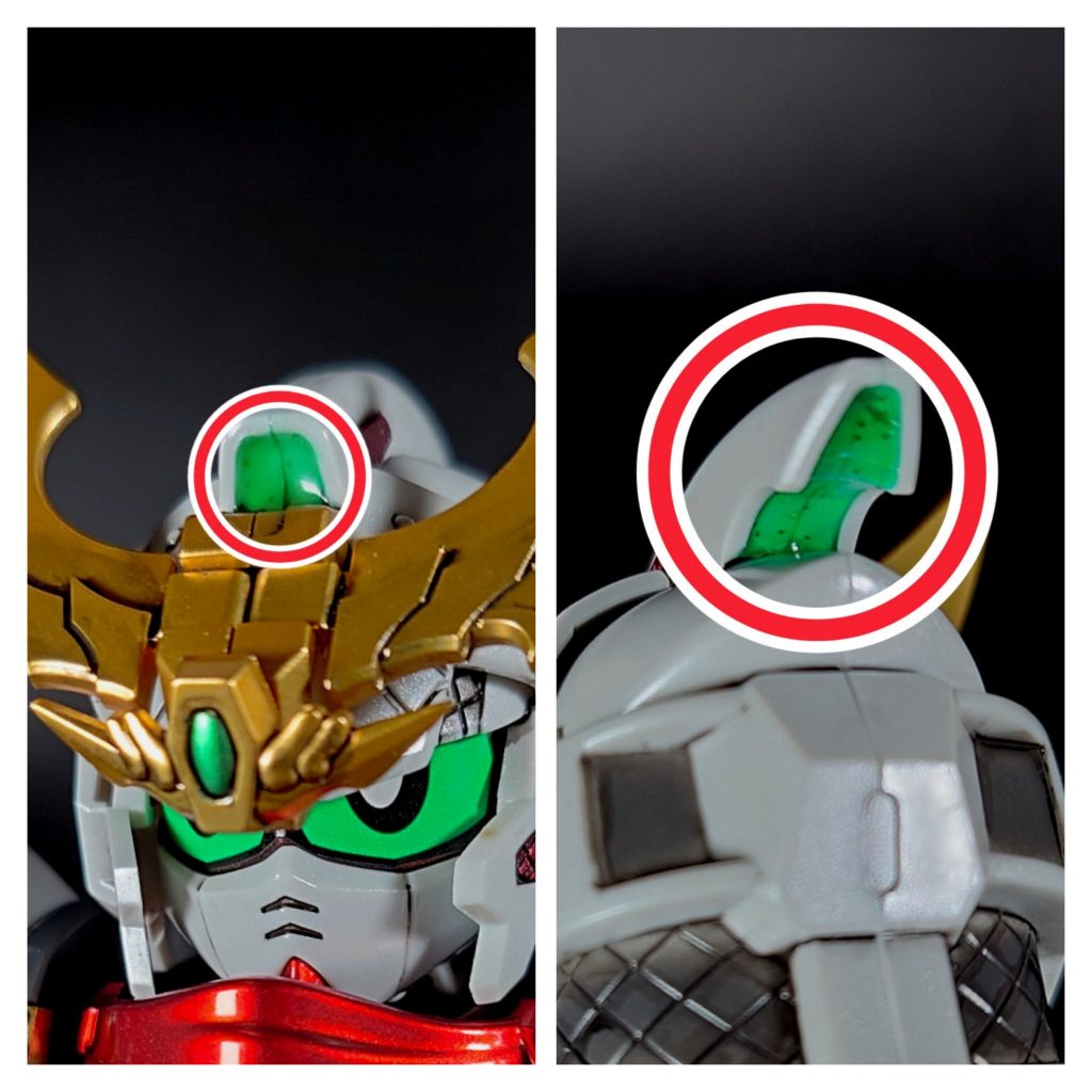 この部分はレジンを流し込んでお茶を濁したもの。(本当に面倒くさくなってしまった)合わせ目消しもしてません。スイマセン。