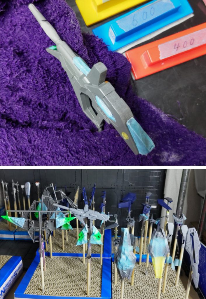 合わせ目消しとマスキング作業にチャレンジしました。既存のモールドのみで、新たにスジボリは追加しておりません。