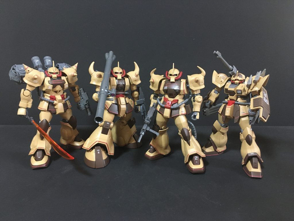 ジオン・アフリカ方面軍 グフ系4機の集合ショットイフリートキャノン https://gumpla.jp/hg/1113084プロトタイプグフ https://gumpla.jp/hg/1113068グフ飛行試験型 https://gumpla.jp/hg/1113077グフカスタム https://gumpla.jp/hg/1113064ご覧頂きありがとうございました。気に入っていただけたら いいね!👍をよろしくお願いします。