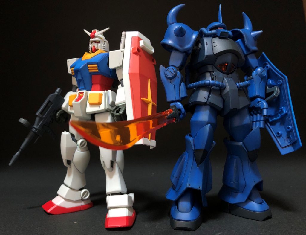 グフと並べてみるならやっぱりこっちのHGが雰囲気があると思います。