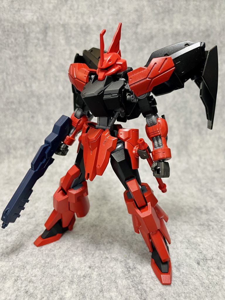 フロント。【パーツ構成】頭部:ゲルググJ胸部:バルバトス第6形態、グシオンリベイクFC腕部:ヴィダール、アスモデウス腰部:ヴィダール、アスタロトオリジン脚部:AGE-FXバックパック:グシオンリベイクFC、シナンジュ