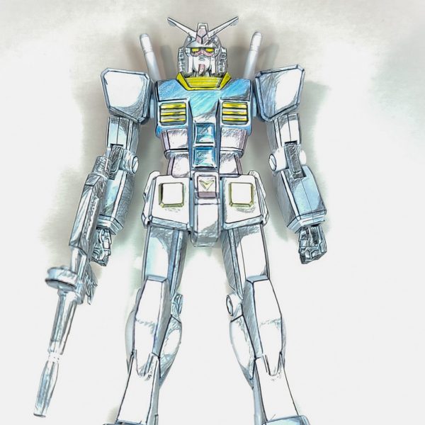色鉛筆イラスト風ガンダム（組み立て体験会Ver.）