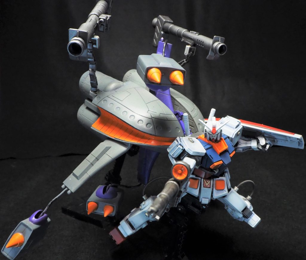 有線型メガ粒子砲展開状態。ワイヤーで自在に表情がつけられるので格好いいですね。