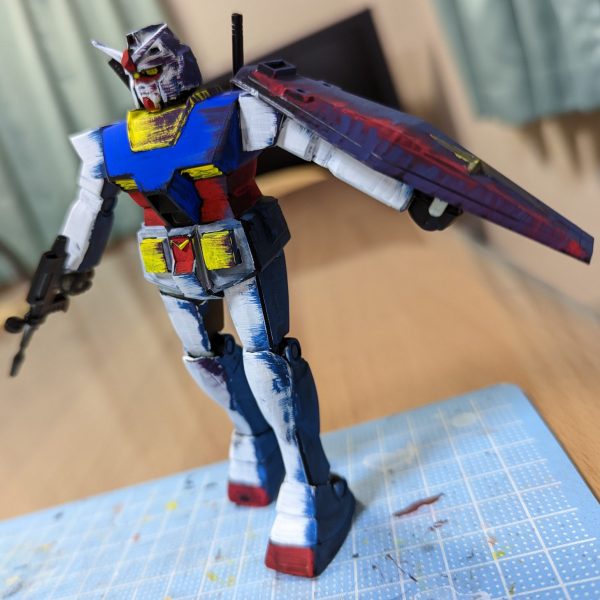 旧キット 1/144 RX-78-2 ガンダム 劇画風塗装 アクリルガッシュ