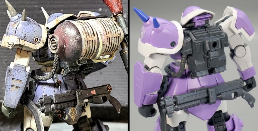 脇腹の動力パイプは、市販のメッシュワイヤーに置き換えています。その他、各所に目立たない程度にディテールアップパーツを貼ったり埋めたりしています。