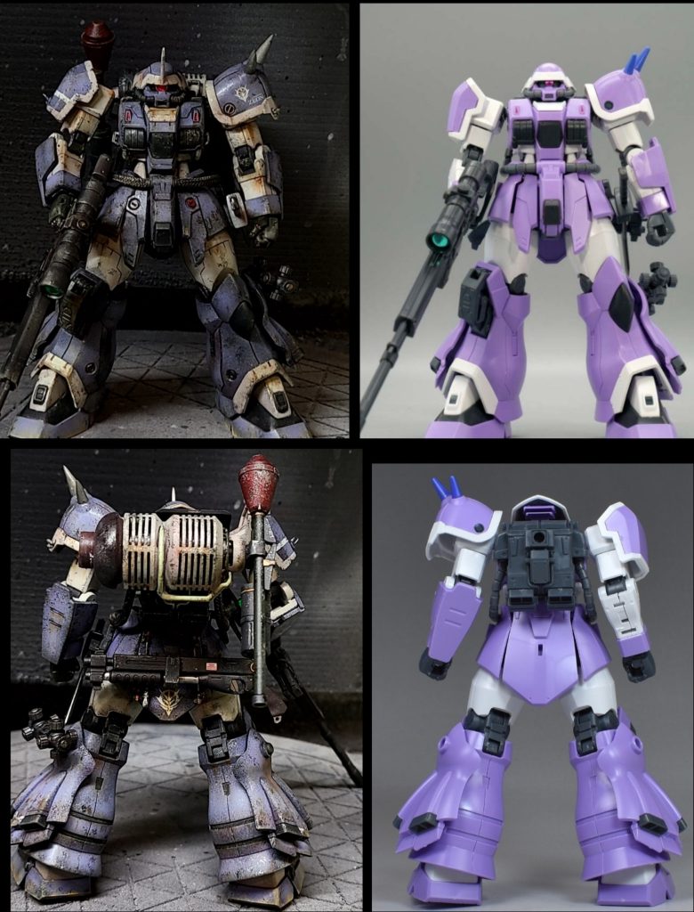 特徴的なバックパック追加ユニットは、友人が制作したものを譲って貰ったディテールアップパーツです。シュツルム・ファウストなどは、コトブキヤさんのボムセットから。個人的によく使うアイテムです。