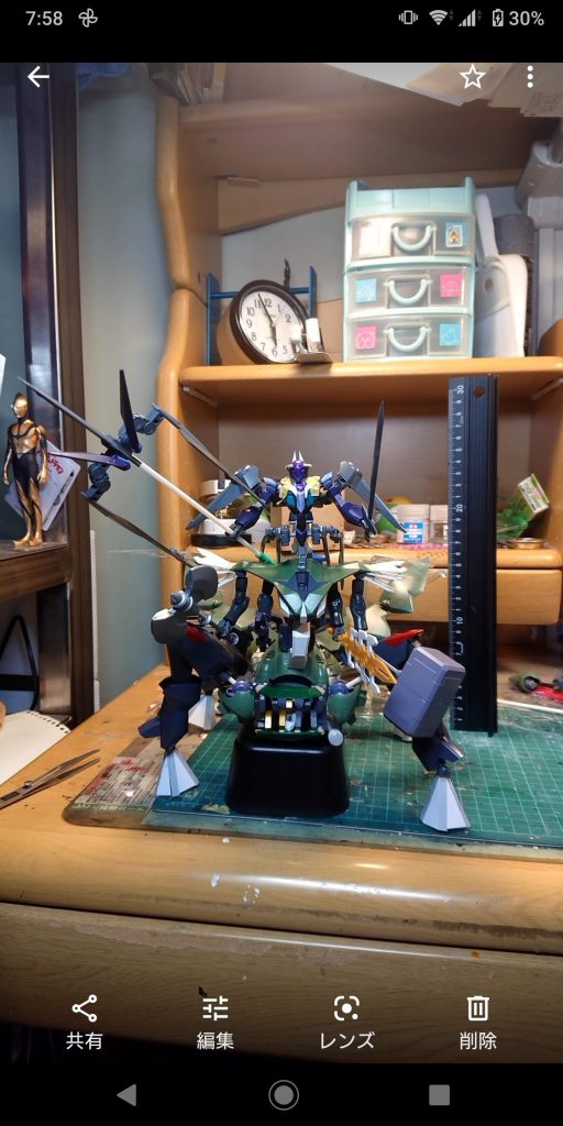 使用キット《本体》アルスコアガンダム、ノーネイムライフル、コアガン用胸部アーマー、MSGフレキシブルジョイント《下半身》バンイップ・ブーメラン、グシオン、アメインゴースト