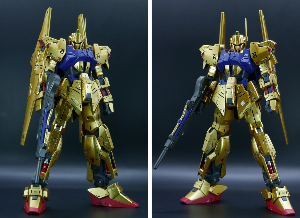 見得切りポーズが好きです。脛のシリンダー部を赤く塗装したのですが、ガスボンベか消火器にしか見えないのがツライところです……ｗ