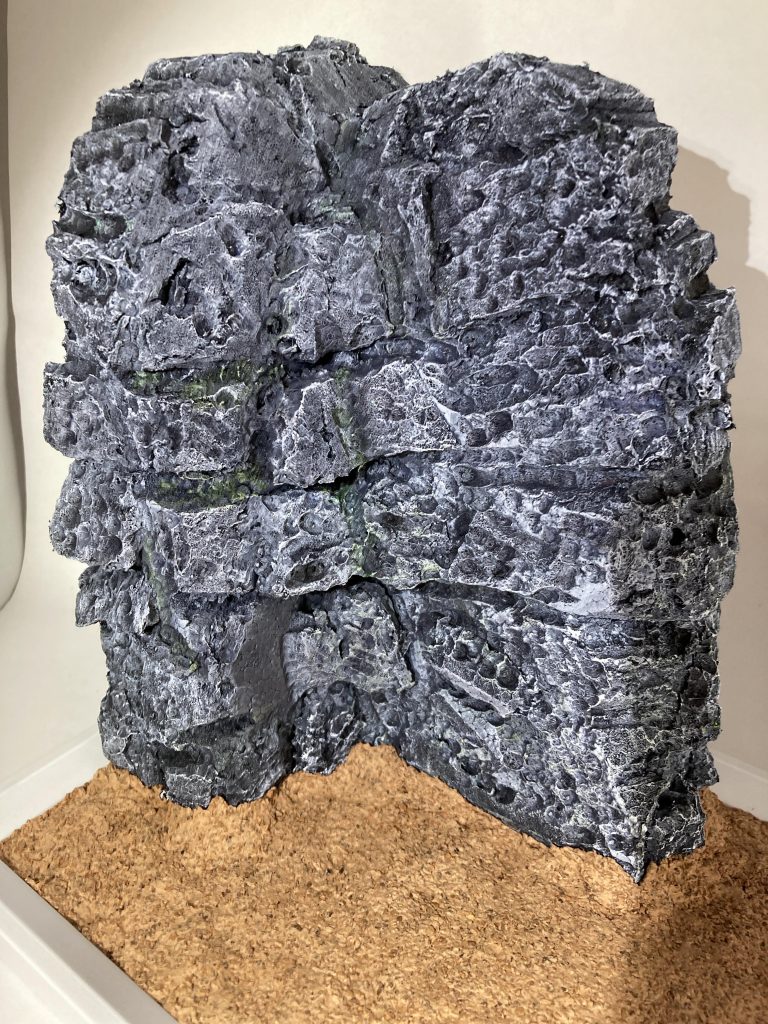 岩はダイソーの発泡スチロールレンガで作りました。