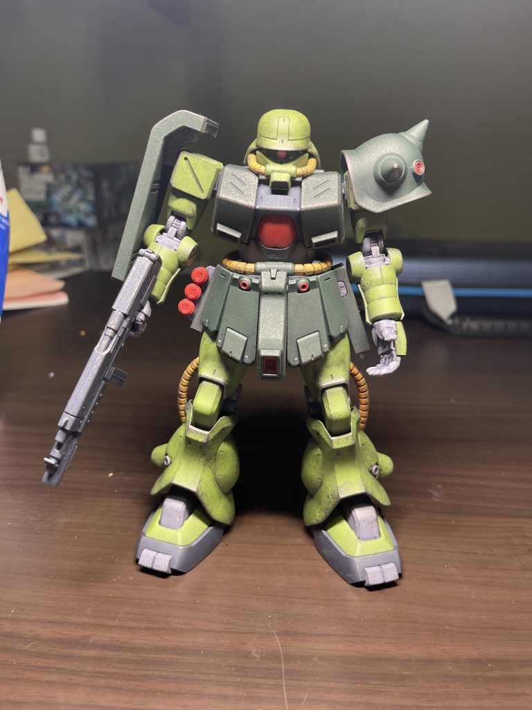 REのザクⅡ改は、ウェザリングとチッピングで使用感を出せたかな？個人的に良くできたかなと思う。