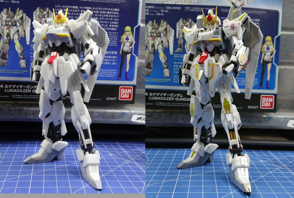 いきなりビフォーアフターです。メインの改修点は、腰のクビレ強化と、ヒールの細さです。