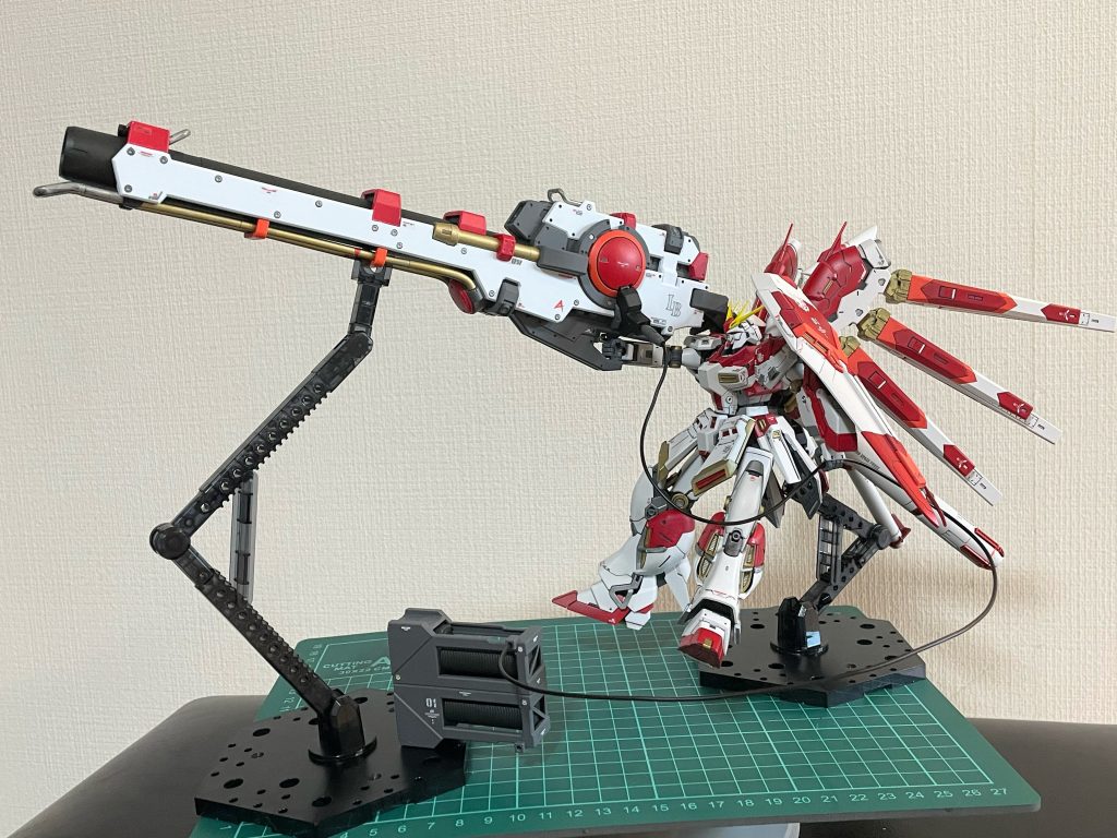 組み合わせて射出シーンを!パックからのケーブルは、その辺の銅線で延長。
