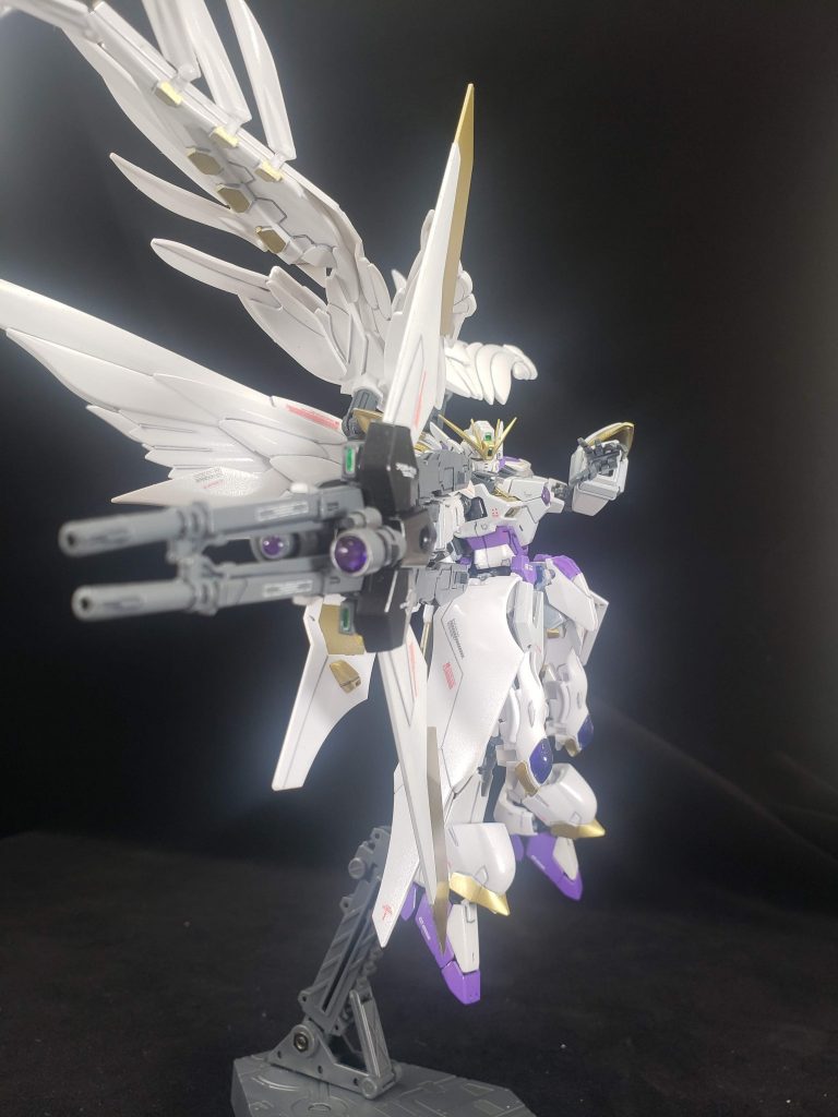 武装も、ツインバスターライフルをアロー型へ変更❗なんとか、天使っぽくできた機体になりました‼️