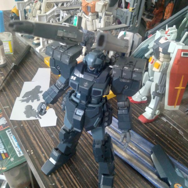 This is my RGM-96X Jesta. I am making it able to equip different types of weapons and equipment. First is the heavy weapon mode. Next, is the high mobility type mode（2枚目）