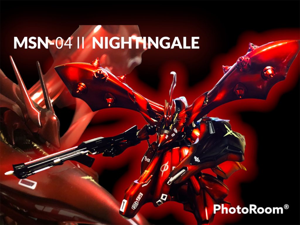 HGナイチンゲール曲線的なフォルムなので個人的に艶々が合うかなと思いキャンディーグラデーション塗装で仕上げました。コンパウンドで磨き上げコーティングして光沢感アップさせてみました。