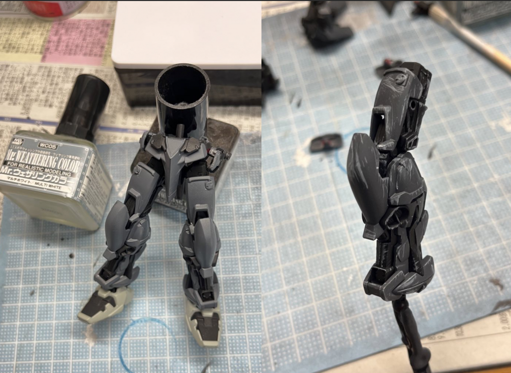 左の写真はウェザリング前、右写真はウェザリング後です。模型人生初のウェザリングでしたが、楽しく作業を進めることができました。汚しの加減が非常に難しかった印象です。