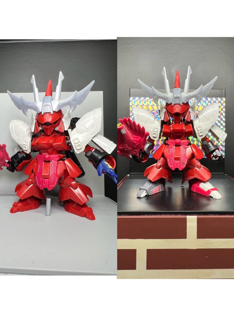 足元もEXスタンダードだと少し小さく三国伝の司馬懿サザビーから移植