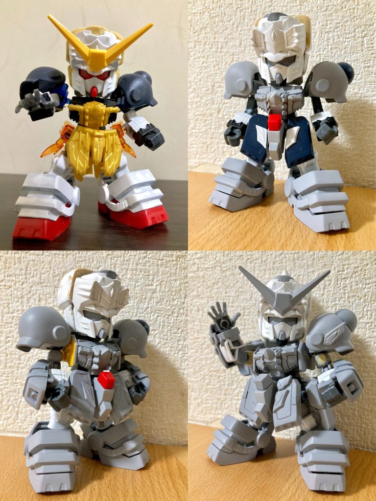 素材パーツの都合上、作中登場デザインの厳密な再現ではありませんが、全体的に雰囲気が似せられるよう試行錯誤して造形しました。