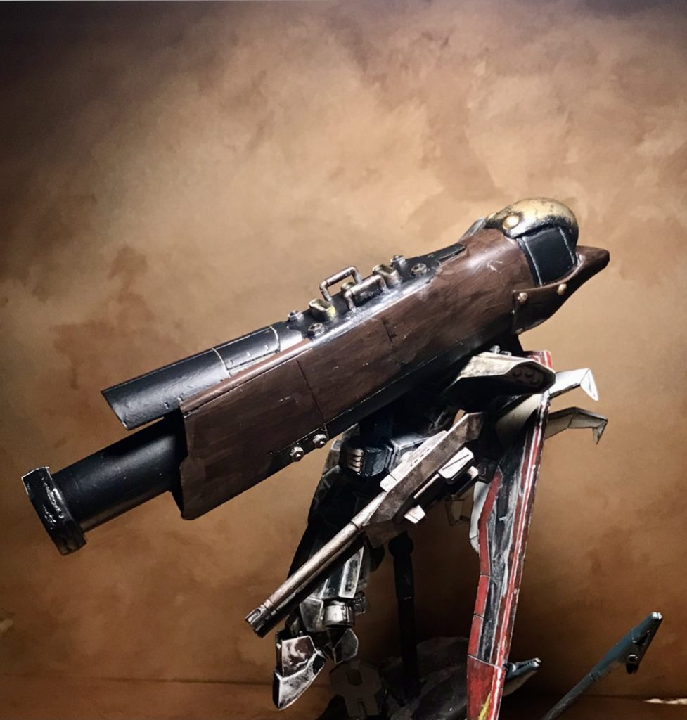 あえてのオーバーサイズにしました。木の感じを出したくて茶色の部分だけ半光沢で後は艶消しです。