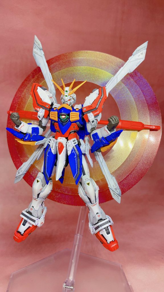 日輪はガイアカラーのメタリックプリズムホログラムでささっと吹き付けしました。