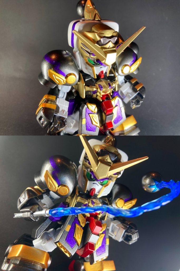 かつて典韋、徐晃、張郃らと共にギ・エリア辺境を牛耳っていた山賊団の勇士。黄化トリニティ発生に伴うBUGとの戦いを経て、曹操ウイングガンダムのブルーウイングコーポレーションに参入した。心優しく純朴な性格で、剛勇無双の怪力を誇るパワーファイターだが、お腹が減ると出力低下する。一人称は「オイラ」。