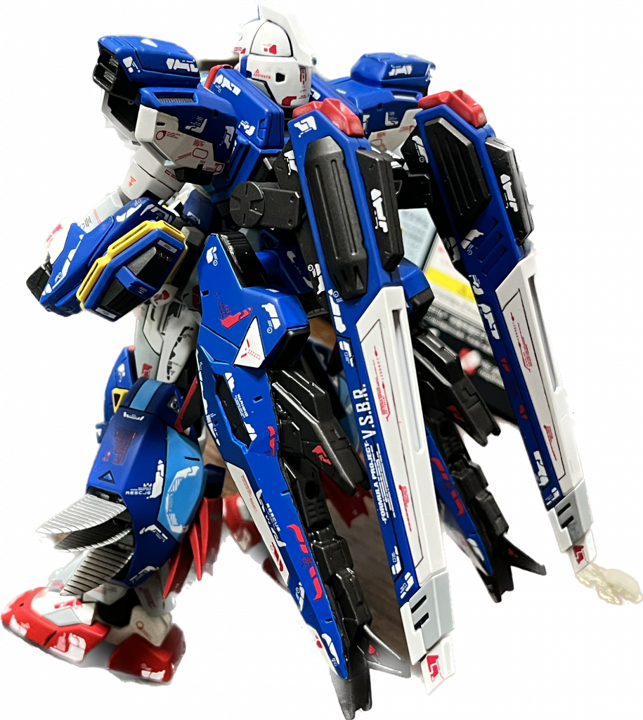 スカートのスラスター2機はボールジョイントで接続、ハの字と上下に可動