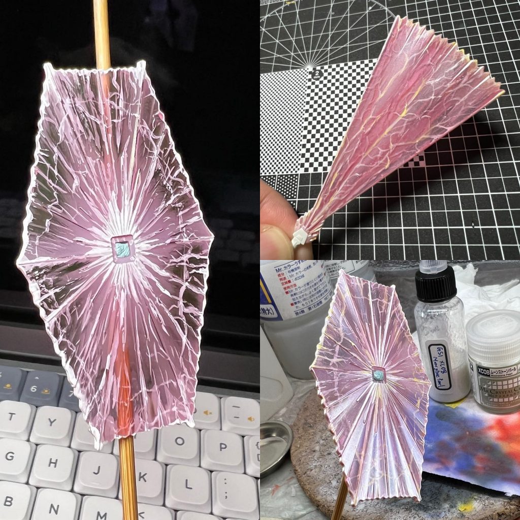 Beam Saber and Beam Shield parts hand painted with lightning details plus a layer of pearl coating to give a Master-Grade level finishing.