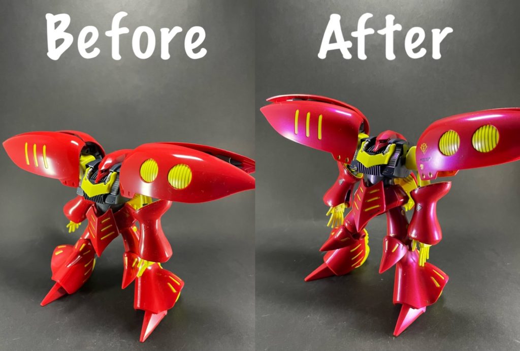 素組みとのビフォーアフター☺️思ってた以上、素組みと変化がありました😃