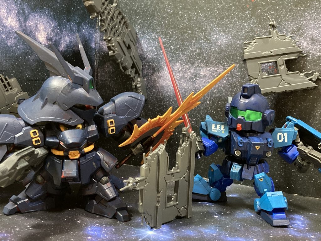 ※妄想EXAM搭載したサザビーを見つけてブチ切れてEXAM外したガワだけ再現したブルーでしばきに飛んできたユウ・カジマ大佐