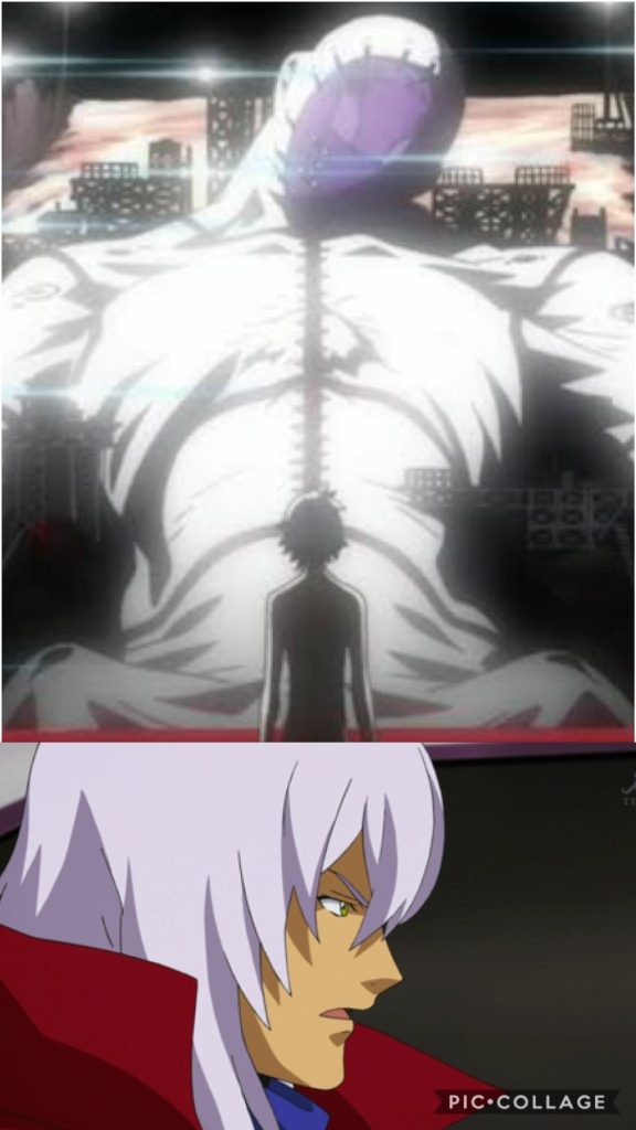 ゼハート「なんだその巨人を建造っていうのは!?具体的にどうするのだ!?アダムとはなんだ!?セントラルドグマとは!?意味がわからぬ。」oyz「エ◯ァってそういうモノですから。わからなくても良いのでそのまま聞いてください。」ゼハート「そうか。では続けてくれ。」oyz「そして出来上がったゲリオン巨人の口の中にコクピットを設けて、さらに拘束具を纏わせる事により、外見上は完成しました。」ゼハート「口の中...に?コクピット..!?」oyz「しかしまだ問題がありました。それはコアに封入する魂の存在です。」ゼハート「何故そんな生贄の様なモノが必要になるのだ?」oyz「それはゼハート様、この機体は、擬似生命体と呼ぶべきモノだからです。A.T.フィールドは強力な生命体にこそ宿る、だからこの様なモノを建造するのです。」ゼハート「そうか...。しかしそういう事であるなら、その生贄の魂を巨人に移し替えるという事になるが...。」oyz「まさにそういう事です。しかも、その魂に近い存在でなければ、機体を動かす事は出来ないのです。つまり、操縦者の魂の親族を封入する必要があるのです。」ゼハート「なにっ...!!!」oyz「そんな訳で、いちおう冷凍保存しておいたデシル様をぶち込みました。」ゼハート「なっ!?兄さんを!?」oyz「いや〜、たまたま宇宙で撃破されて彷徨っていたデシル様を回収しておいて良かったですよ。瀕死の状態でしたからね。」ゼハート「貴様、とんでもない事をサラッと言ったな...。なんて非人道なモノを造ったのだ...。」oyz「ククク....。ゼハート様、貴方はその実の兄を見限った筈ですが..?」ゼハート「く...!私は、ヴェイガンを束ねる司令として、自分勝手に部隊を動かす兄さんを許す訳にはいかなかったのだ...!」oyz「ええ、ゼハート様の立場上、そうでしょうとも。ですから私がそのデシル様をヴェイガンの為に有効活用しても問題は無いでしょう。」ゼハート「....貴様は....悪魔か...!」