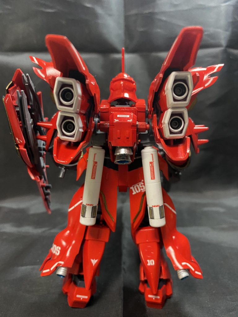 背面!ランドセル類はBB戦士から拝借、基本はシナンジュとアルスアースリにフェイクνユニットとBB戦士シナンジュのミキシングです。