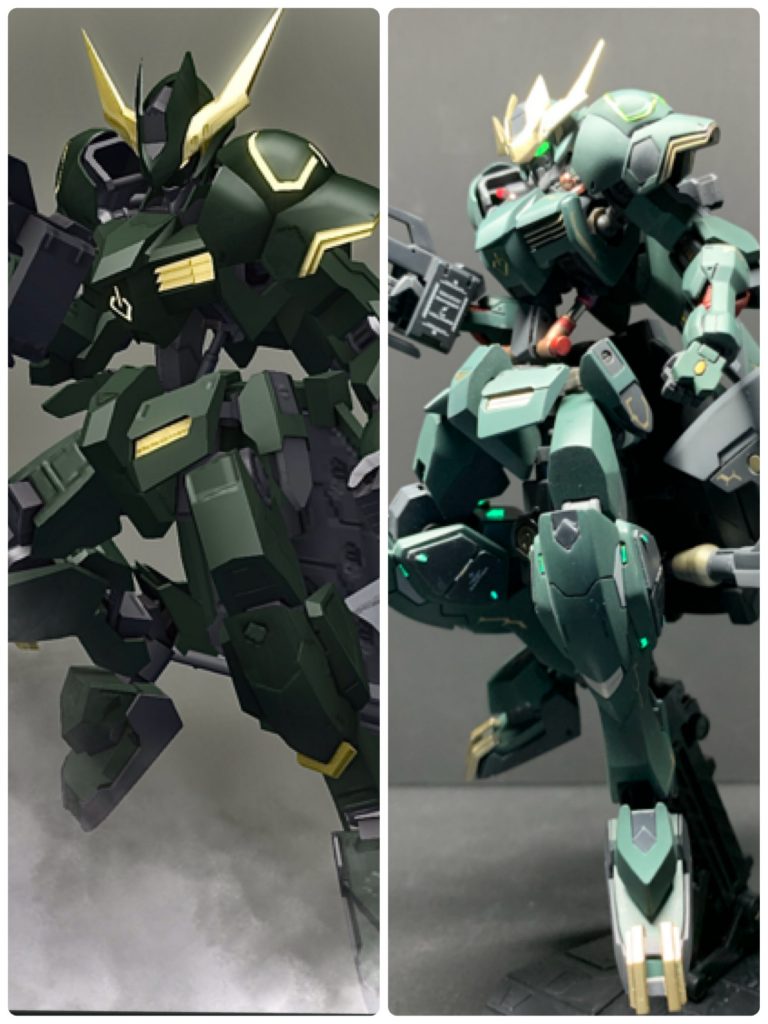 ガンダムブレイカーモバイルというアプリでミキシングして実体化させ、それをプレゼントする企画をつくり私が実体化させプレゼントしました左が募集した画像になります。それに近くイメージ壊さない様に作らせて頂きました😉なのでアイデアは私ではないのです悪しからず