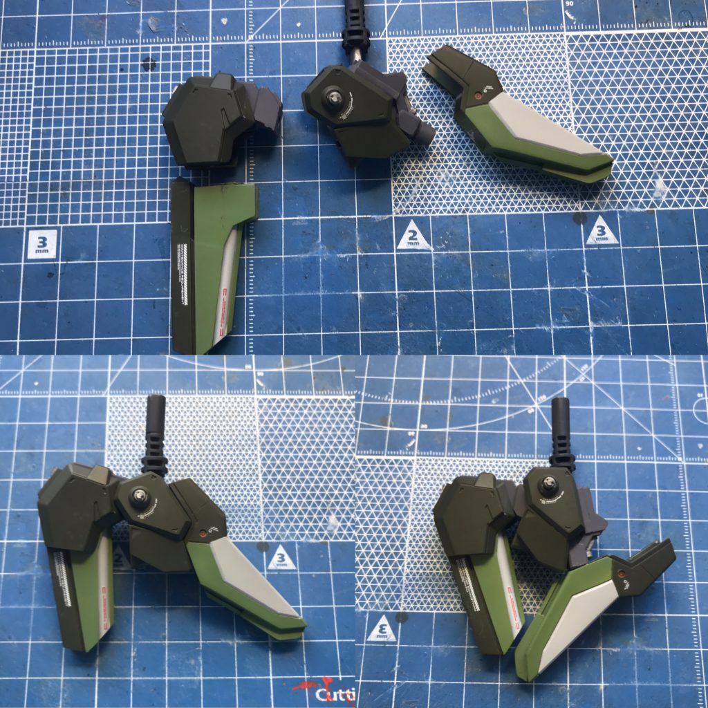 ハイヒールですが、ジャンクパーツとスクラッチパーツで構成されています。脚部へのジョイント基部はビギナ・ギナの肩と踵パーツを使っています。そこにボールジョイントを付けて、そこをスクラッチパーツでカバーしアーム状の稼働が出来るようにしています。ヒール部分はMG sガンダムのビームカノンを使い、そこにスクラッチパーツをスライドして取り外し出来るようにしています。最後に、ここまでお読みくださった方ありがとうございます!もし、何かの参考になれば嬉しいです。長文、駄文失礼致しました。