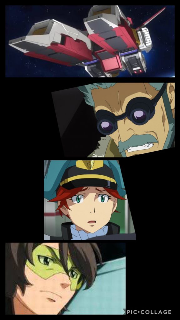 キオ「めちゃくちゃなんだけど...。」アオ「まー、ここは大人達に任せて。」アカオ「俺たちはMSデッキ行こうぜ。」アカオ「ところで自己紹介が遅れたな。俺がGトップのパイロット、アカオだ。」キオ「ホントにボクにそっくりだ...!」アカオ「髪が赤いのが特徴だぜ。」アオ「そして髪が青いのが俺、アオさ。Gベースのパイロットだ。改めて宜しく。」キオ「2人共わかりやすいね。ボクは髪が茶色なのにさ。」アカオ「アハハ!じゃあ今からキオの名前はチャオにしようぜ!」キオ「やだよそんなの!中国の挨拶みたいじゃないか。」アカオ「アハハ!冗談だよ、キオ。」アオ「チャオはイタリア語だと思うが。俺たちは、何があってもお前を守る。イイな、キオ。」キオ「え?」