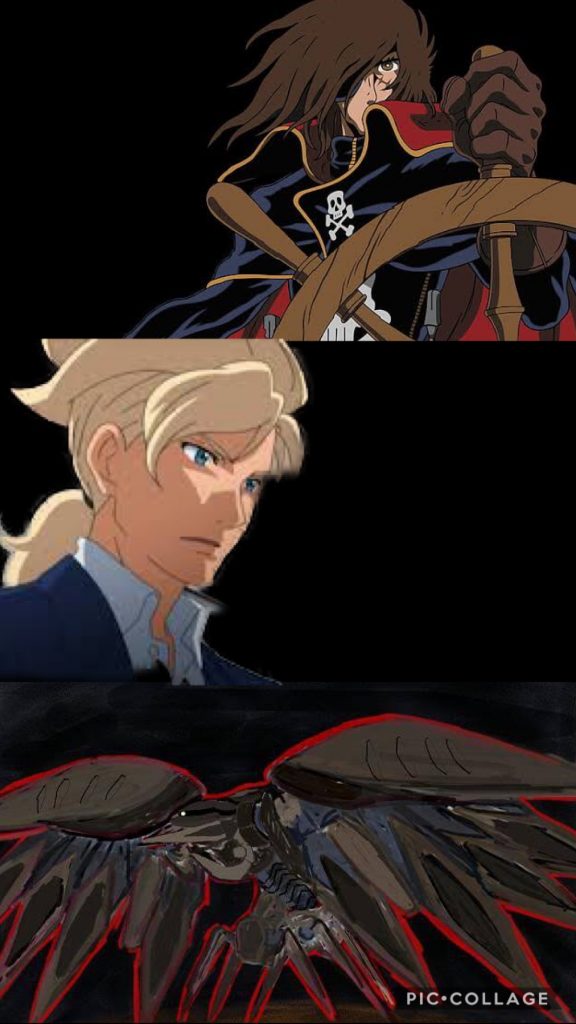 アセム「......俺は.....。俺は.....、地球圏を守る為ならなんだってする!ハーロックさん!俺を仲間にしてくれ!頼む!」ハーロック「いいのか?もう二度と家族には会えなくなるぞ。」アセム「俺は皆んなを守りたい!戻っても、今の俺のチカラじゃ、家族や皆んなを守ることは出来ない!この事実を知った今!俺は家族を....皆んなを守る為には、この艦で戦うしかないって理解ったんだ!頼む、ハーロックさん!」ハーロック「....漢に二言は無いぞ...?」アセム「ああ!」ハーロック「.....わかった。君は今から我々の家族だ。」アセム「ありがとう....。ハーロックさん...!」....こうして俺は、自由に宇宙を駆ける、アルカディア号を家とする、宇宙海賊になったんだ...!キオ「カッコイイ!お父さんは宇宙海賊になったんだ!」フリット「あやつ、あの歳で厨二病発動させよって...!そうゆうトコもあるとは思ったが、今も厨二病の最中とはのお。」キオ「えー!?宇宙海賊カッコイイじゃない!大航海時代だよ!?」フリット「40代で宇宙海賊はイタイぞ?」キオ「そうかなあ?」