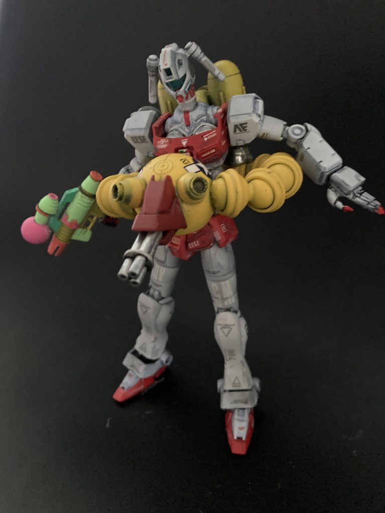 オリ武器①海上浮遊型速射砲「アヒルンガー」外観とは裏腹に凶悪な60mmガトリング砲搭載。夏の海の夜空にパッと綺麗な花火を打ち上げる装備に使えます。