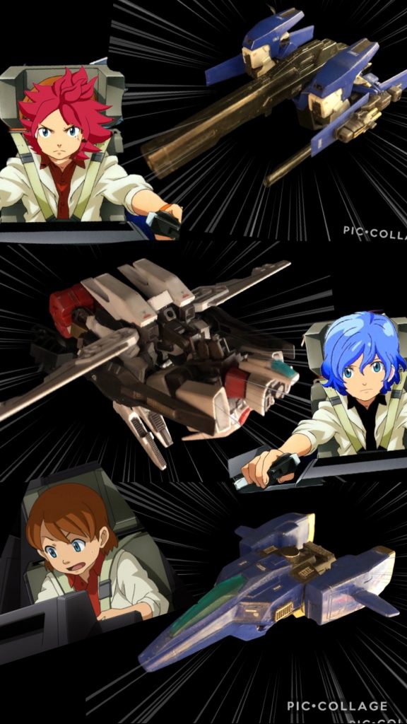 フリット「そうじゃ!お前たちは三つ子じゃ!ヴェイガンの魔の手からお前たちを守る為に、皆別々の場所で育て、そして戦う為に極秘裏に訓練を受けていたんじゃー!」キオ「色々頭の理解が追いつかないんだけど!!?じゃあボクの名前って!?」フリット「もちろん赤青黄の黄色、黄男で“キオ”じゃ!儂が命名した。」キオ「じいちゃんーーーっ!?なんて名前付けてるんだよおー!?」フリット「黄色はカレー担当じゃ。カレー好きじゃろ?」キオ「好きだけどーーー!?今はそんな事言ってる場合じゃ!?そうだ!ボクは戦う訓練なんか受けてないよ!!」フリット「大丈夫じゃ。お前の誕生日に、ゲーム機を送ったじゃろ?」キオ「あの、ひと部屋丸ごと使ったゲーム機!?母さんがめちゃくちゃ怒ってたヤツ!?」フリット「アレは実はゲーム機では無い!お前は小さい頃からゲーム機を模したMSバトルシュミレーターで洗脳...いや訓練されておったのじゃ!今こそ戦うのじゃ!キオ!ヴェイガンは殲滅じゃ!」キオ「よし、わかったよ!じいちゃん!」フリット「キオ!AGEデバイスを右のコンソールパネルにセットじゃ!」フリット「次に30番から35番のスイッチを入れたら、モニターのガイドに合わせてレバーを引くんじゃ!いいな?」キオ「ええっと…」アカオ「行くぜキオ!合体だ!」アオ「レッツAGEコンバイン!」キオ「合体!!ガンダムゥ!!」ぐおーっバキンッ!『ガンダムAGE−3!!』フリット「....キオ。コンソールパネルはグーで叩いちゃダメだぞ。」