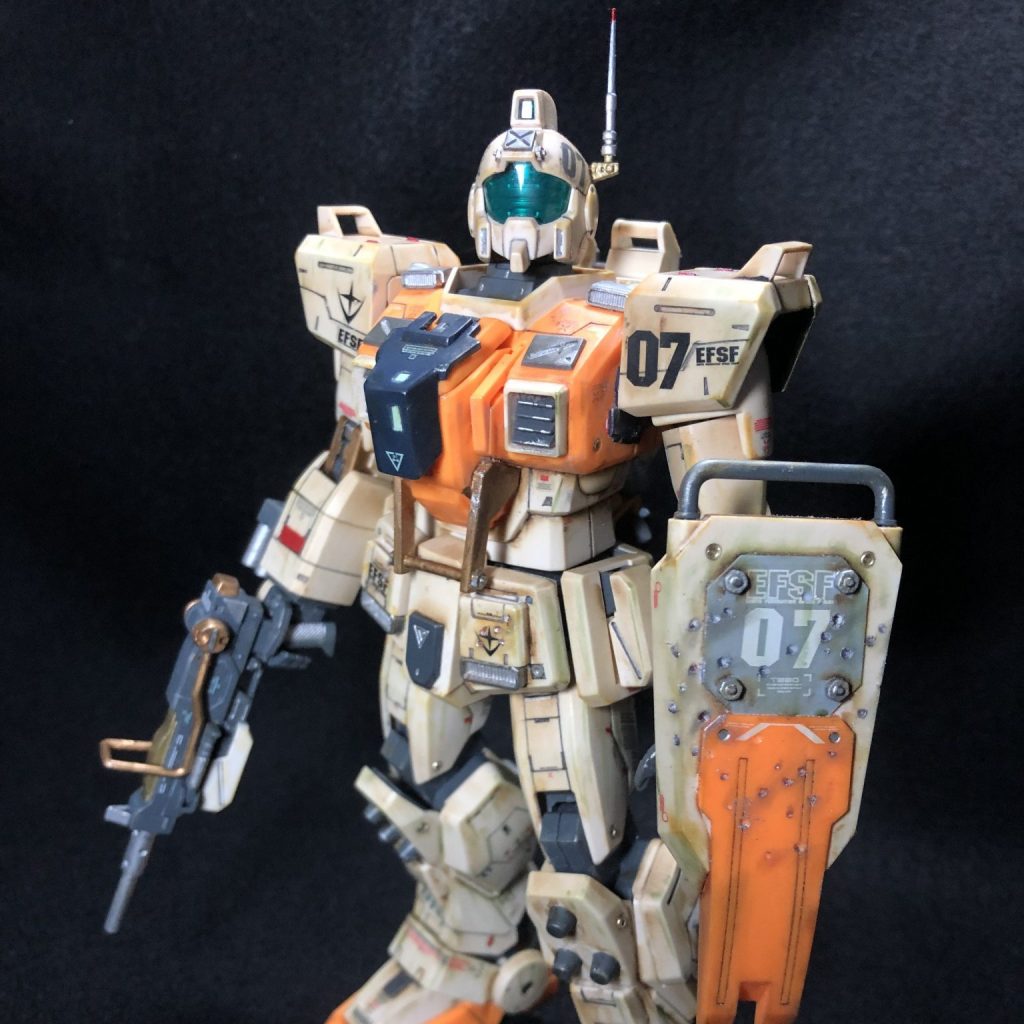 ガンプラ MG 陸戦型ジム 全塗装完成品 ウェザリング仕上げ AC0BE1AA-5A41-4461-AE83-