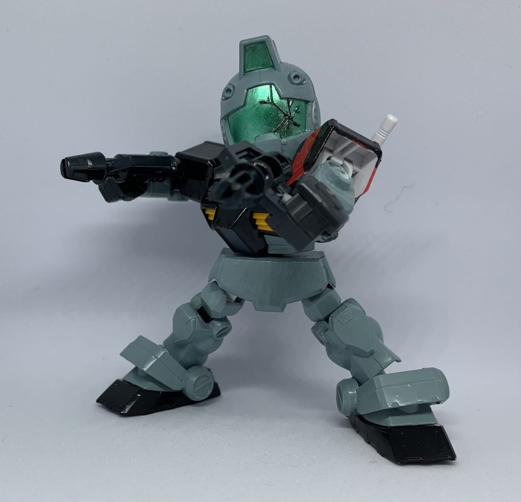 最終ミッションのバイザー割れに2丁ビームスプレーガン!!これやりたくて作りましたちなみに頭は通常と差し替え