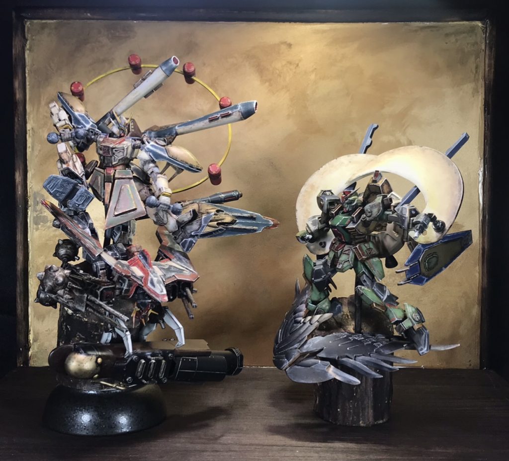 ちょっとひいて2体並べての撮影は難しいですね。