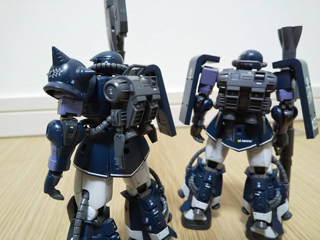 以前作成したガイア機と。高機動型の特徴であるバックパックがすごいカッコいい。