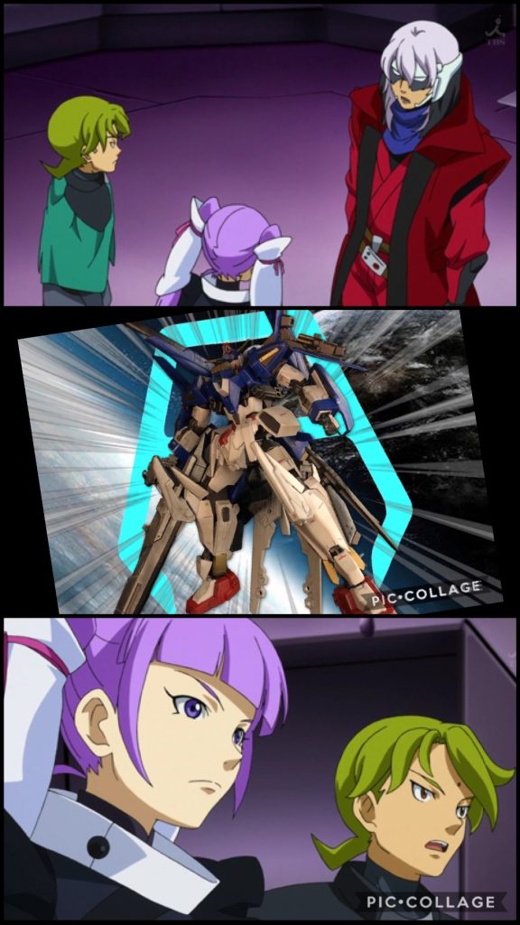 レイル「確かに...!」ゼハート「そして、逆にガンダムの技術を手にすれば、ヴェイガンの技術力も向上するのだ!」レイル「それでは...!」ゼハート「そう...。狙いはガンダムだ...。ガンダムを捕獲する。ガンダムを引き継いだのはアセムの息子...。Xラウンダーの素質は高いとはいえ、まだ子供...。隙は必ずある!早急に準備にかかるのだ!」レイル「ハッ!」ゼハート「これもイゼルカント様の計画の為...。悪く思うなよ、アセム...!」−ディーヴァ MSデッキ−キオ「来ました!室長さん!」oyz「おお、来たねキオ君。」アカオ「俺たちも居ますよお。」アオ「忘れて貰っちゃ困りますね。」oyz「お、忘れちゃいないぜ、お二人さん。」アカオ「ここんとこのストーリー、EXA−DBのエピソードで、あんまり出番無かったもんなぁ。」アオ「まあ、仕方ありませんね。」キオ「そういえば、皆んなは父さんと直接話さなかったね。会ったらビックリしたのに。」アカオ「そういうキオだって、モニター越しに会っただけだろ〜。」キオ「うん。早く直接会いたいよね、皆んなで。」アオ「.....ああ...。」キオ「それで用事ってなんですか?」oyz「AGEシステムが新たなフォームを開発したんだ。その名も“ガンダムAGE−3オービタル”!!」キオ「コレが!」アカオ「AGE−3の!」アオ「新フォームっ!」